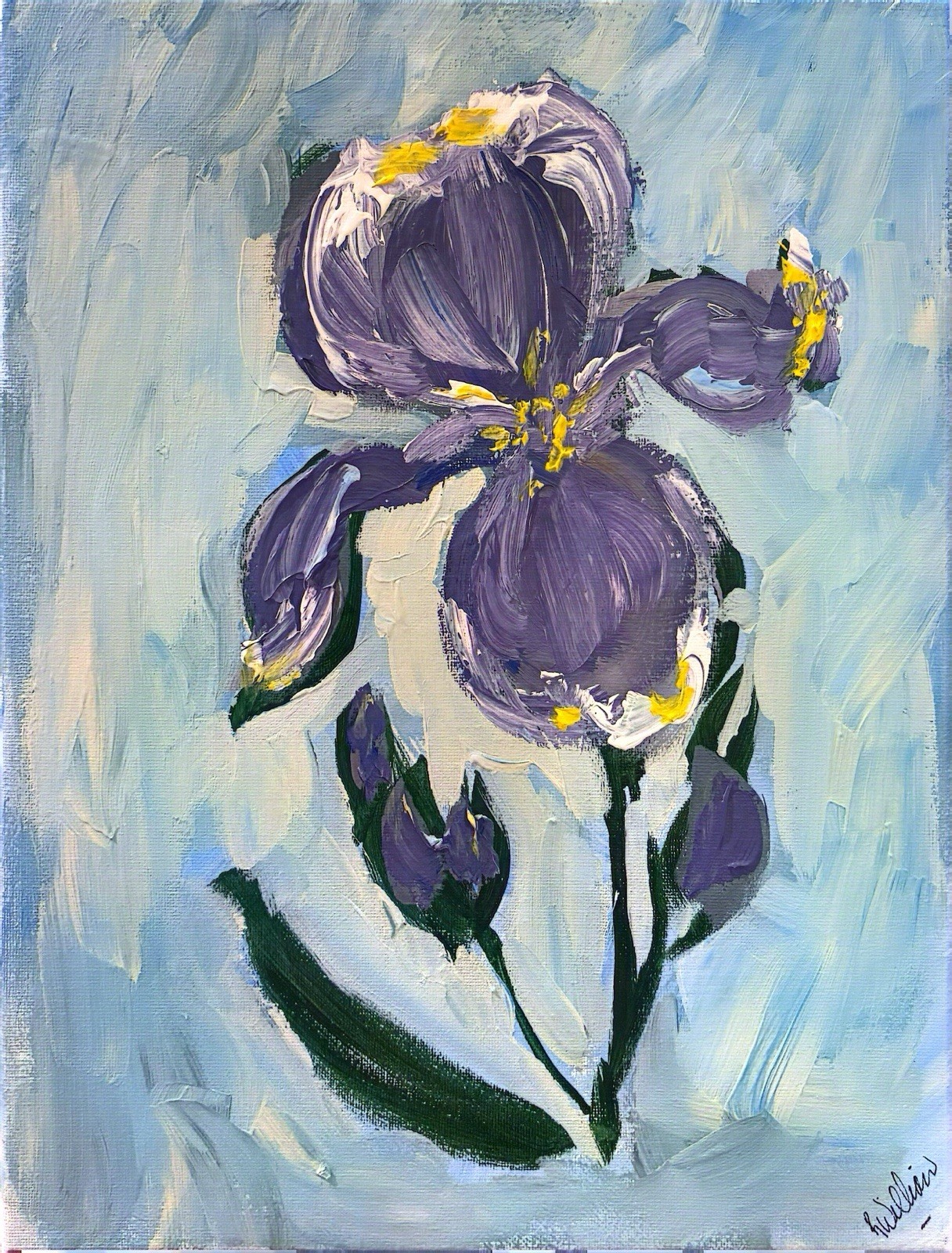Original Signed 11×14 Expressionism Wall Art Painting Mother’s Flowers