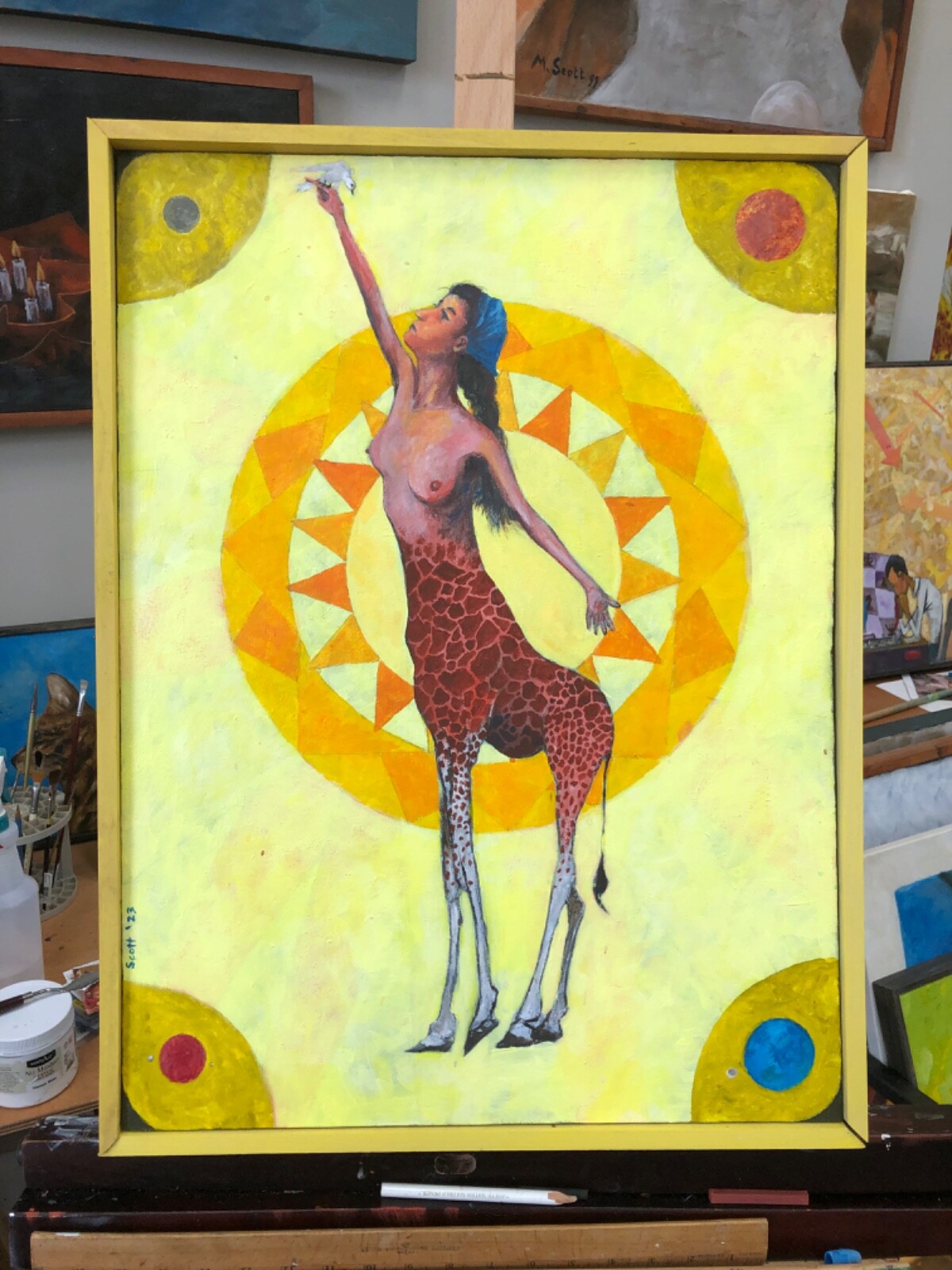Acrylic Painting – Tarot  Card- Gypsy – Giraffe Girl