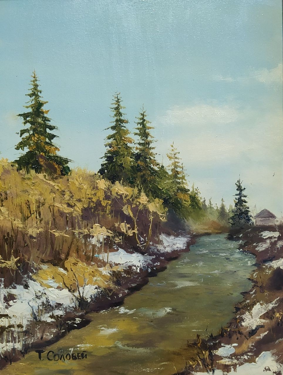 art 232 original painting 30×40 сm oil on canvas TS landscape modern