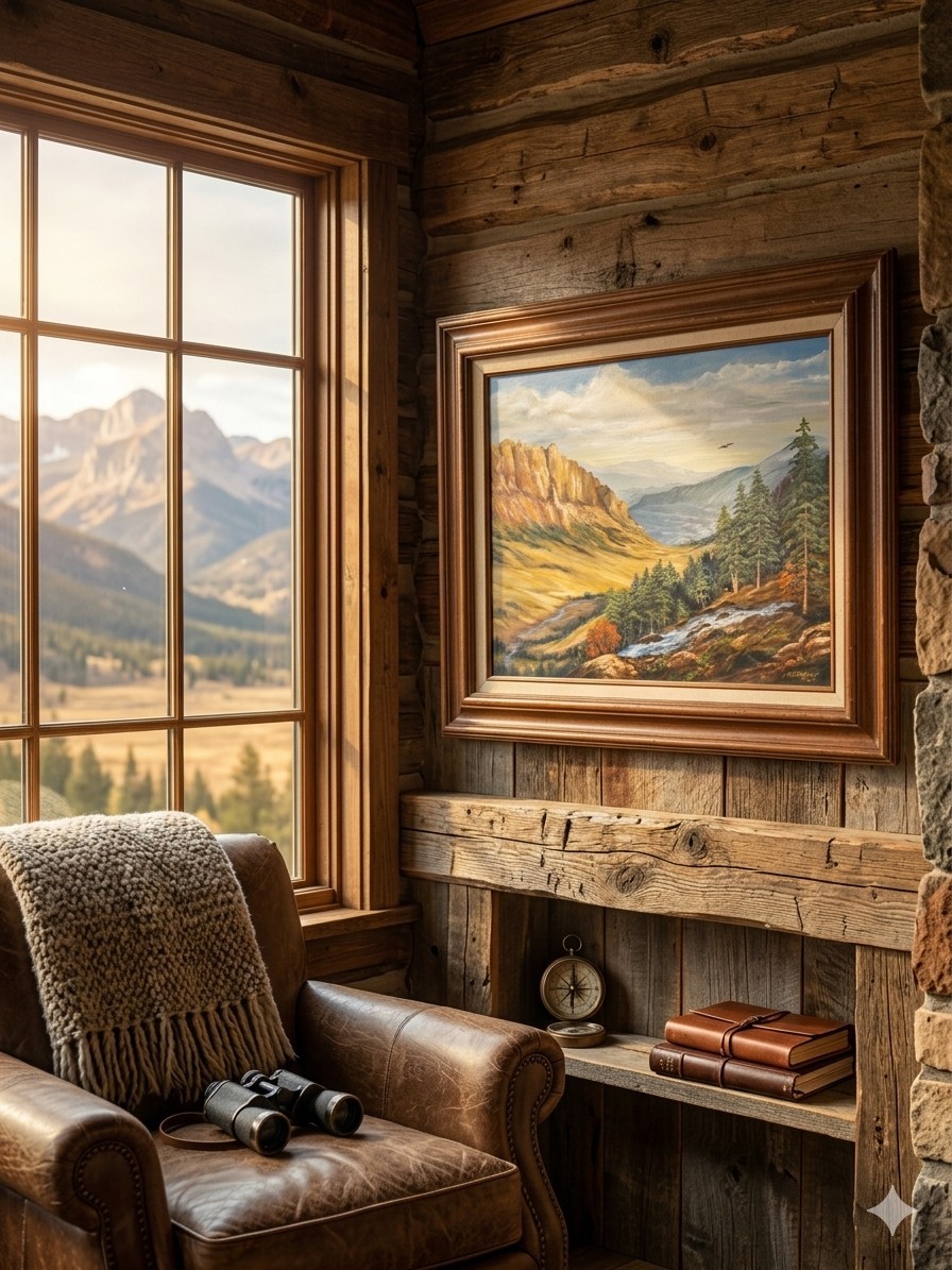 ​Large Vintage 1980 Original Oil Painting M. Daugherty – Western Land 32×26