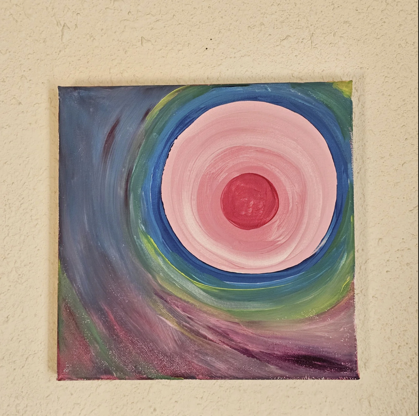 Original 8×8 Abstract Acrylic Painting – Meditation Art / Altar Decor