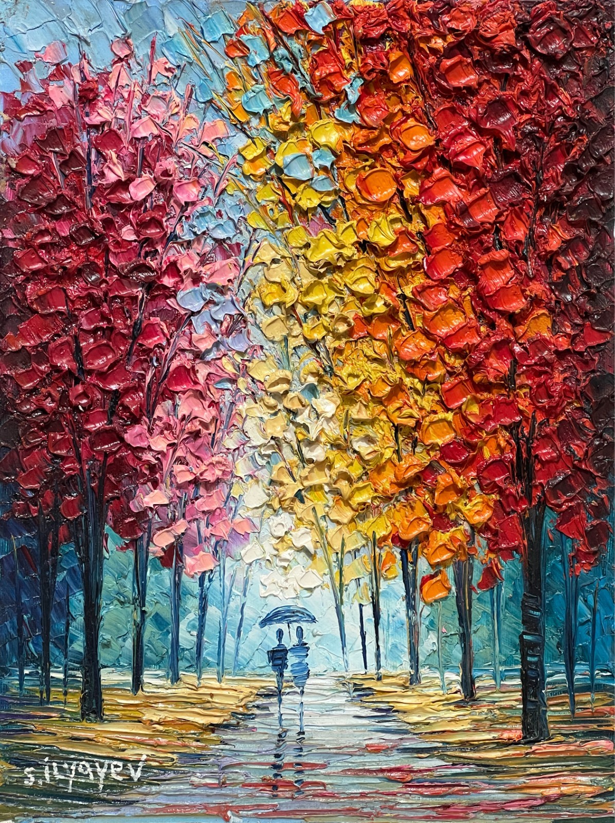 Slava Ilyayev – Autumn – Original Oil Painting on Canvas, Hand Signed, 30×40 cm
