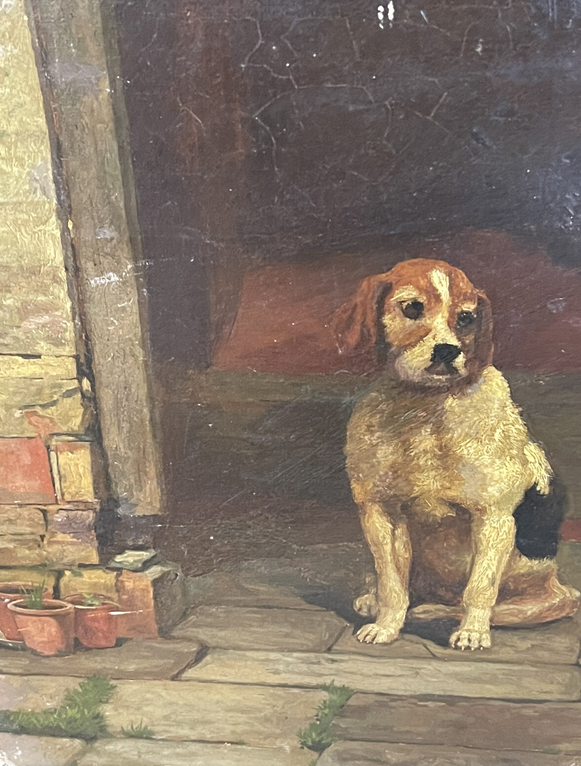 ARTHUR CHARLES DODD 19TH C ANTIQUE OLD MASTER IMPRESSIONIST DOG OIL PAINTING UK