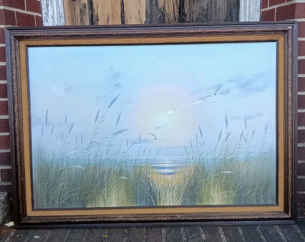 Authentic Catherine Parker Melton 36”x24” Large Seascape Oil Painting On Canvas
