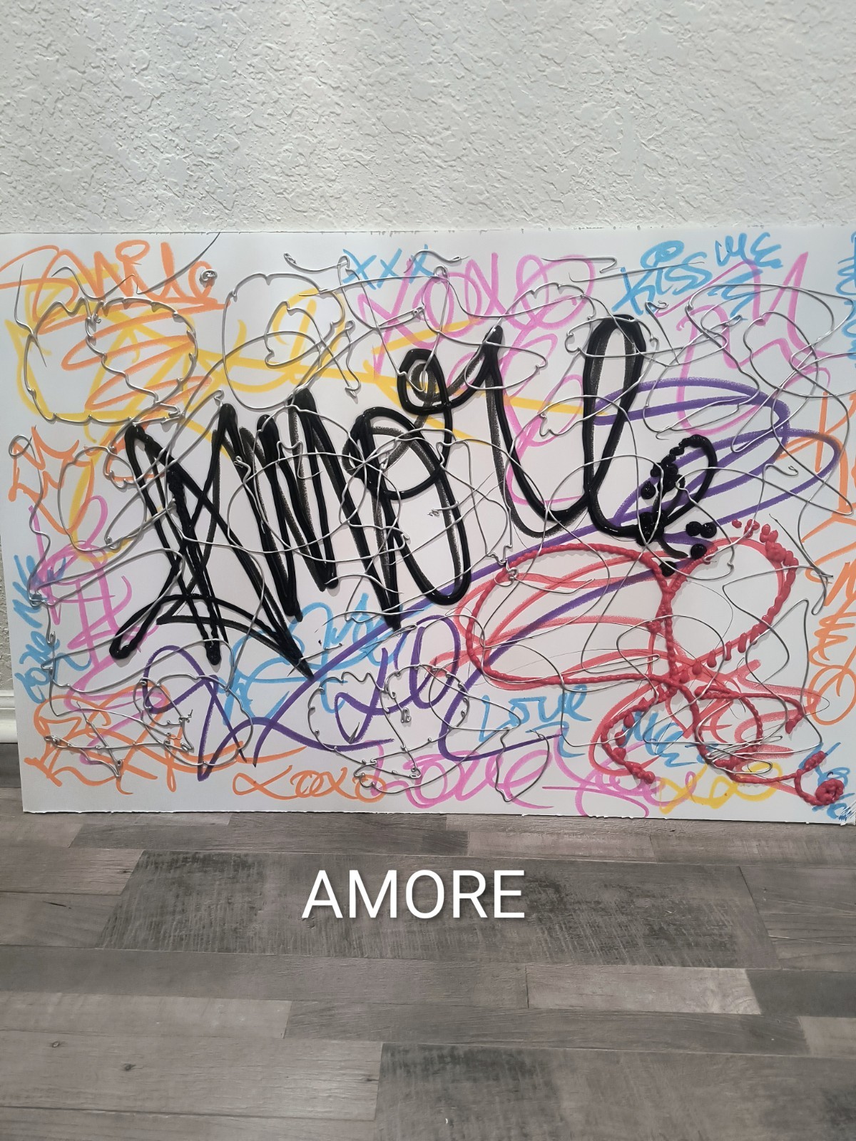 Amore , by Trey Coppland, Graffiti Acrylic Painting, 24+36 in, 2026, Signed