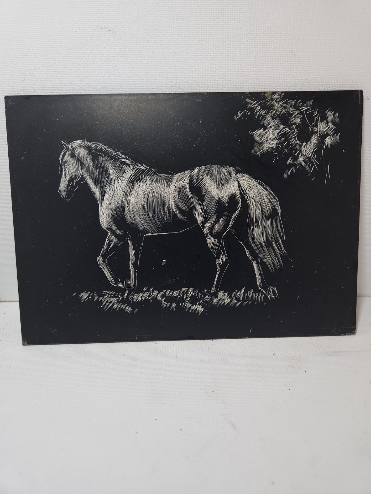 Marilyn Todd-Daniels 1936-2021 unsigned equestrian clayboard sketch horse equine