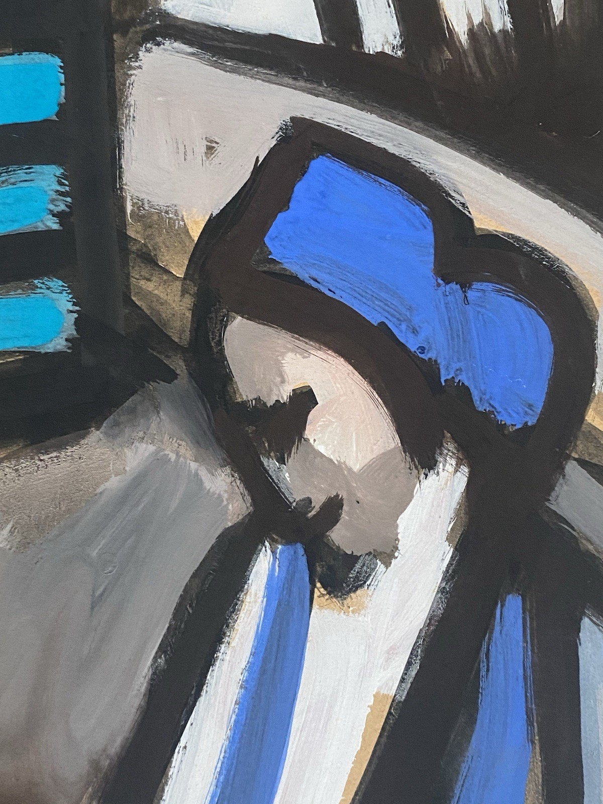 MARKEY ROBINSON Irish VTG Female Figures Cafe Scene Modernism Abstract Painting