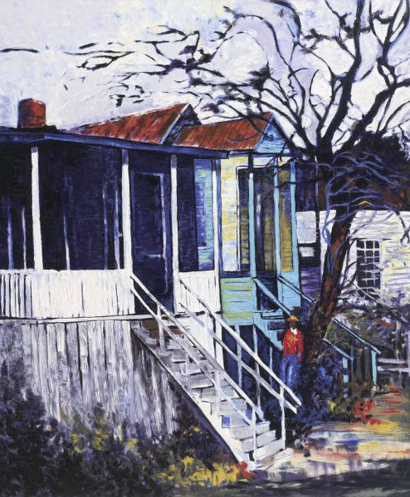 House on Pearl Street Estate Signed Silk Screen by William Toliver: Celebrated B