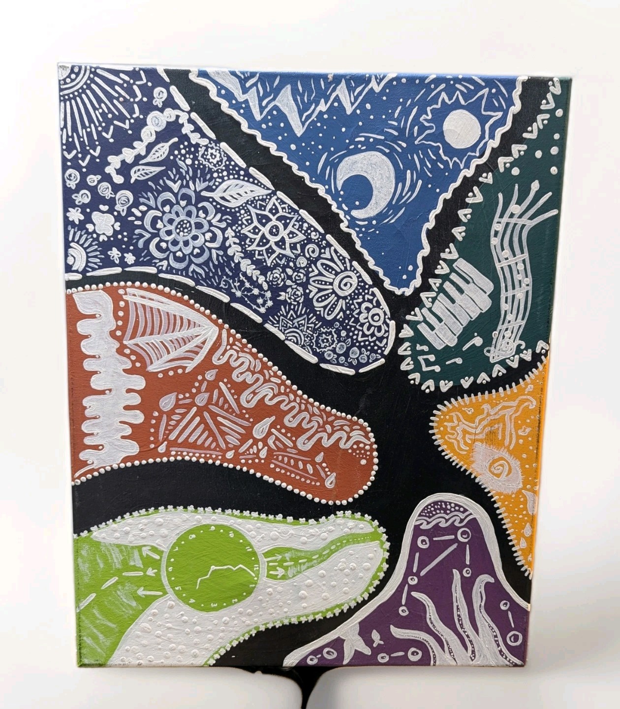 Aboriginal Art; By Jayden Turner 16 x 20″ Beautifully Done Oil Acrylic On Canvas