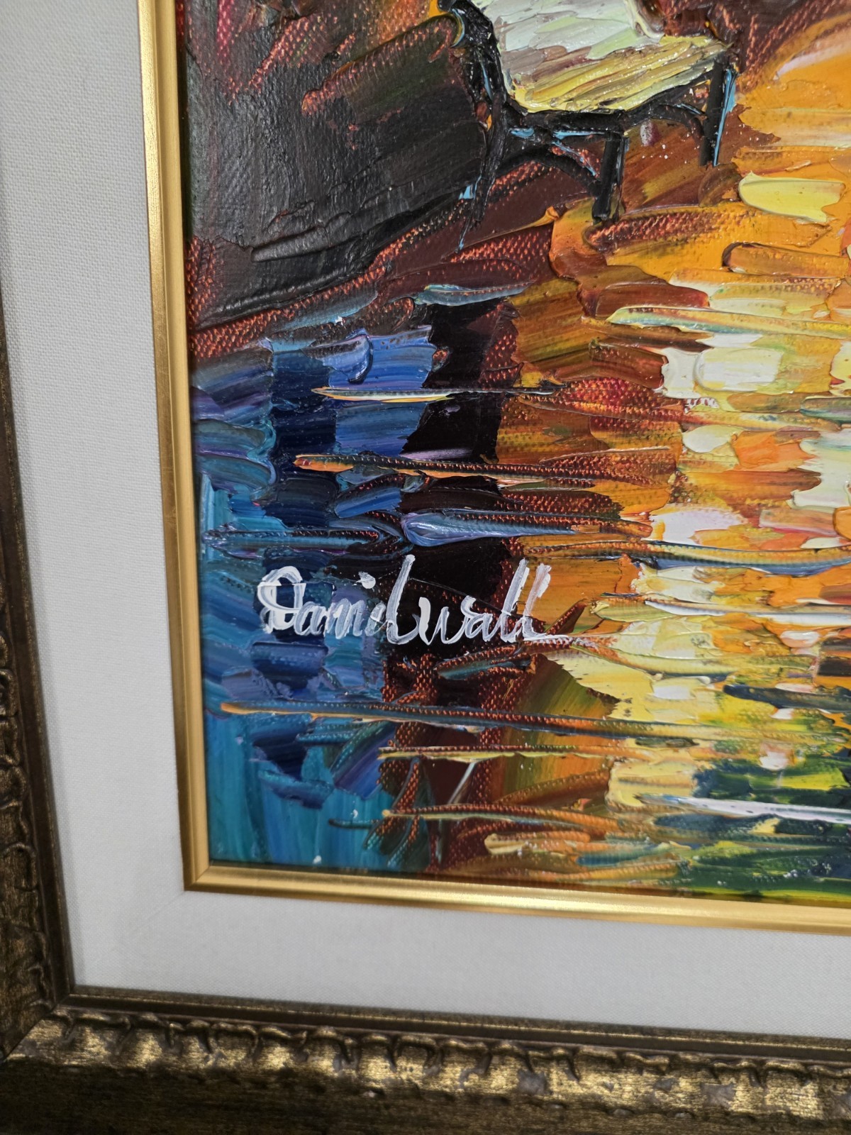 DANIEL WALL Large OIL ORIGINAL Signed One of a Kind. In Person. BLOSSOM AT NIGHT