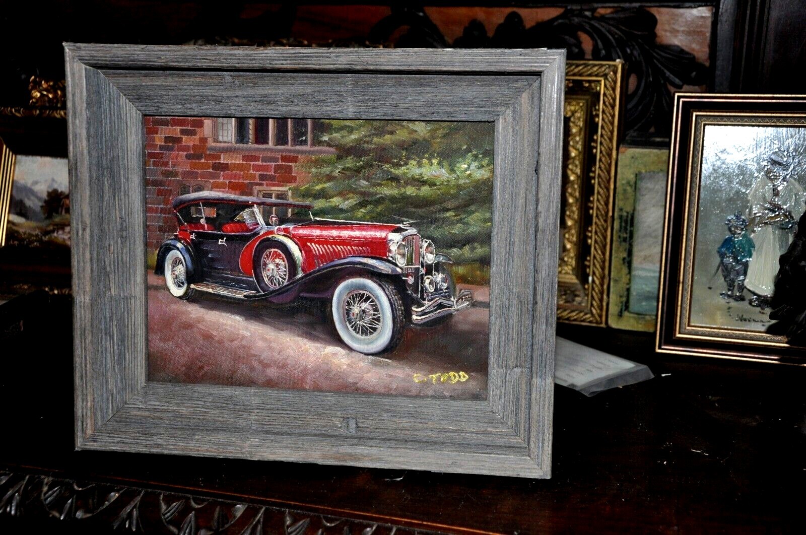 Beautiful Luxury Antique Automobile by Master portraitist C. Todd O/C