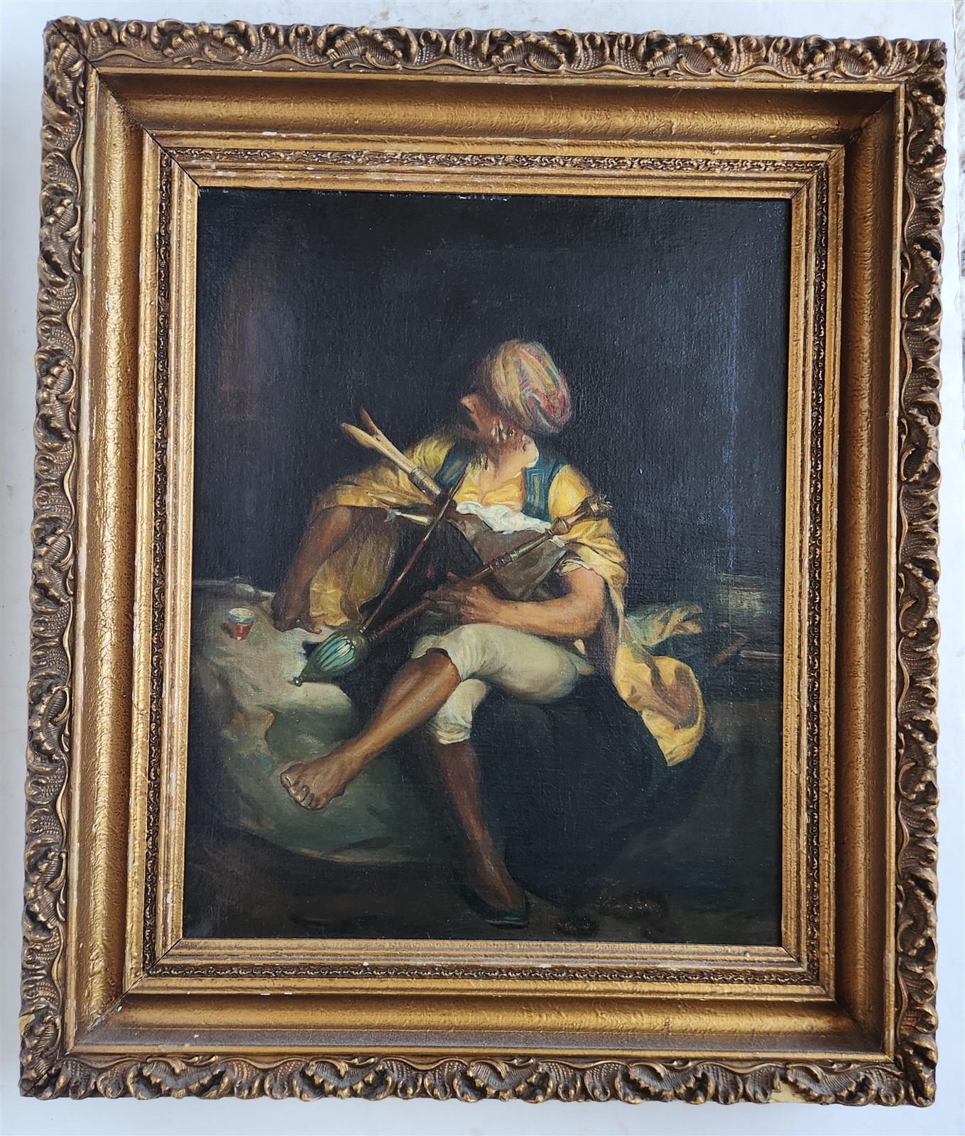 19th century OIL on CANVAS framed BASHI-BAZOUK antique OTTOMAN TURKISH INTEREST