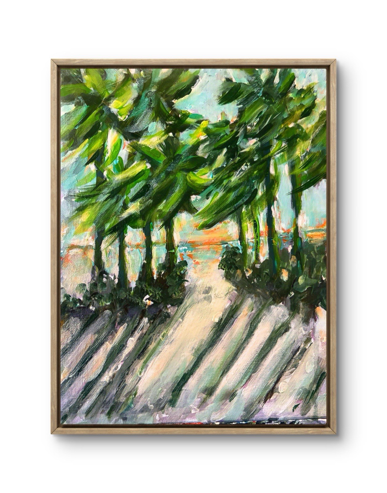 UNFRAMED Palm Trees Original painting on Сanvas wall-art signed