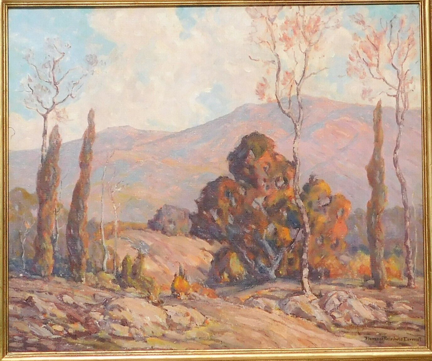 Florence Earnist,b.1890 CA artist, oil/canvas 25 x 30