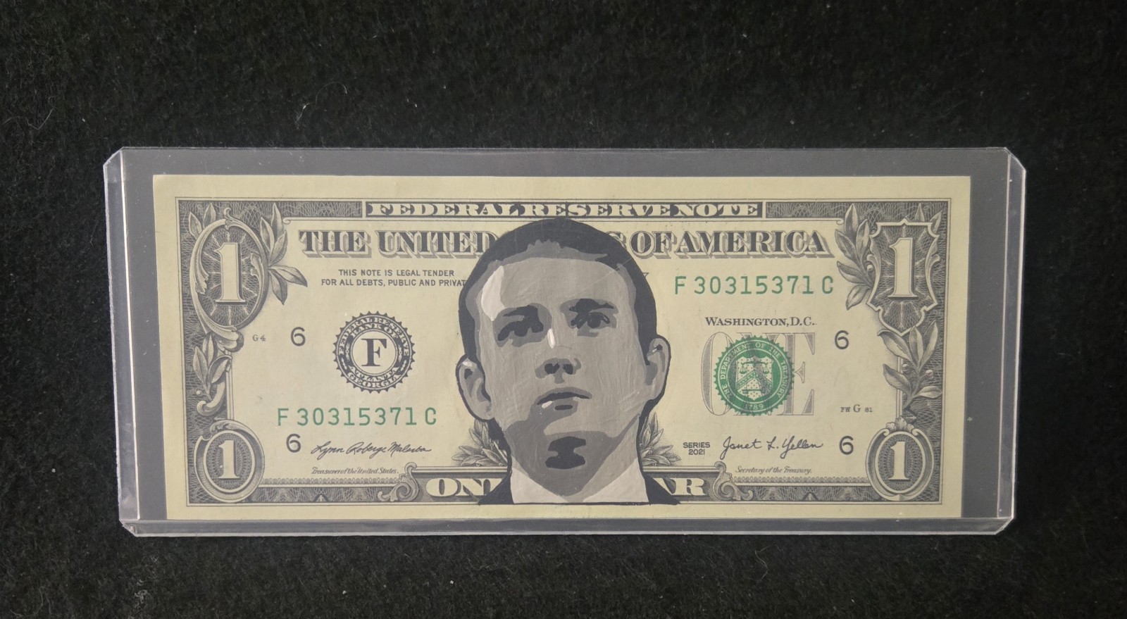 BARRON TRUMP. USA. POTUS. Hand Painted. New Bank Note. Real USD Dollar Bill. COA