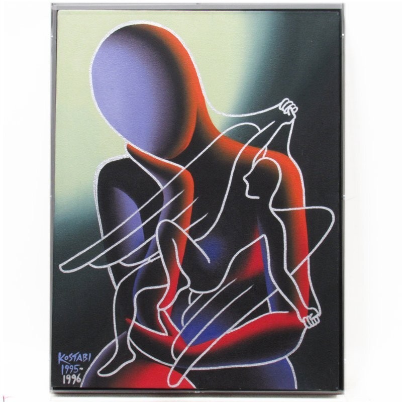 MARK KOSTABI «SKIN OFF MY BACK» Original Canvas Painting, Signed, Created 1995