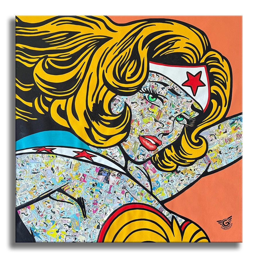 Wonder Woman-Force – Original Painting on Canvas, Pop Art, Superheroes, COA