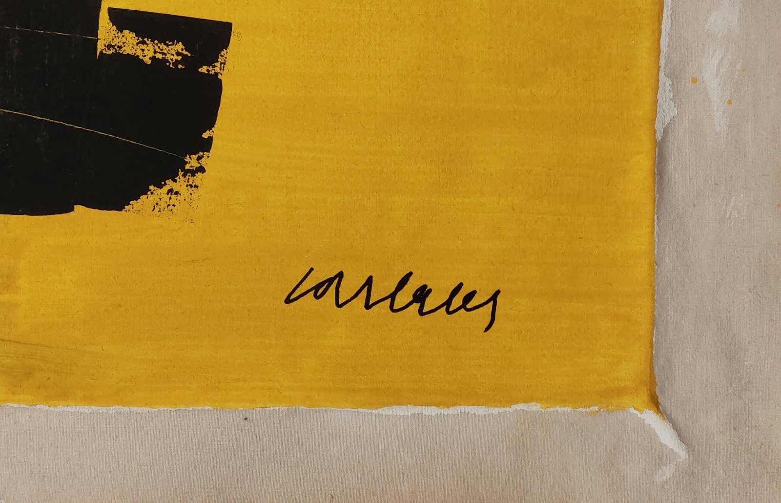 Pierre Soulages Signed Abstract Oil Painting on Canvas – French Modern Art