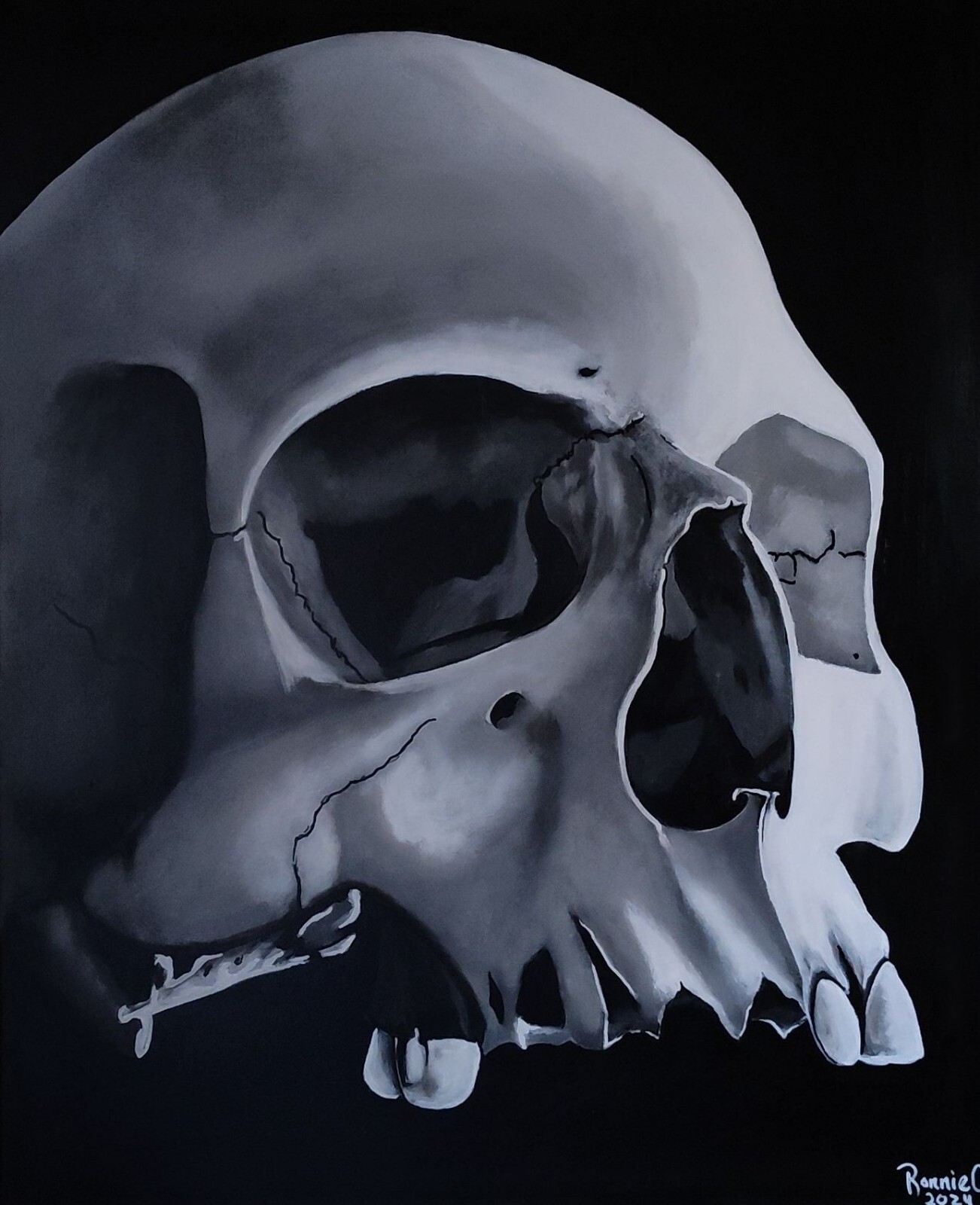24×30 Skull Painting