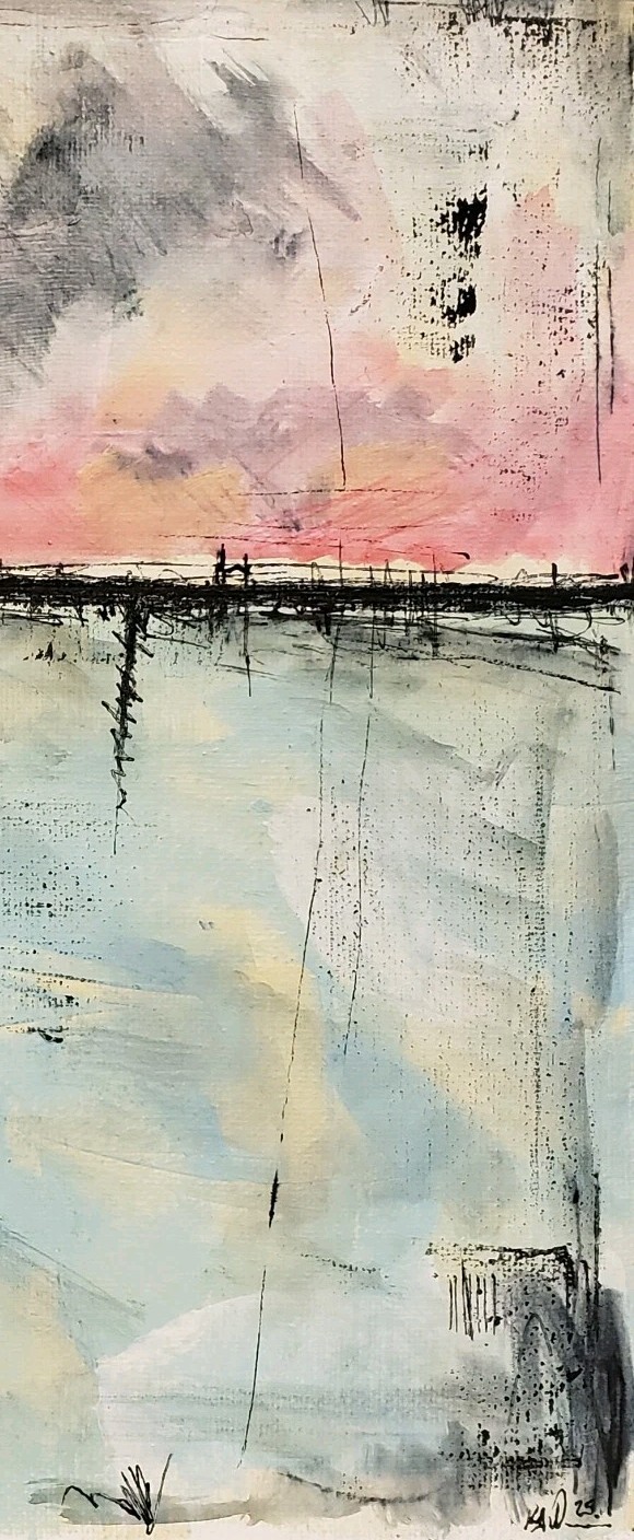 No.651 Original Abstract Modern Minimal Textured Painting By K.A.Davis