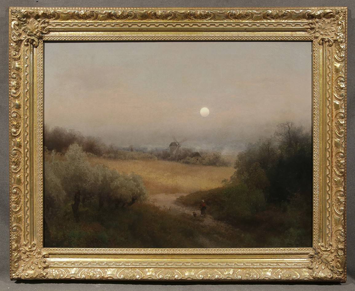 Twilight Romantic Landscape Painting att. to German-American Hermann Herzog