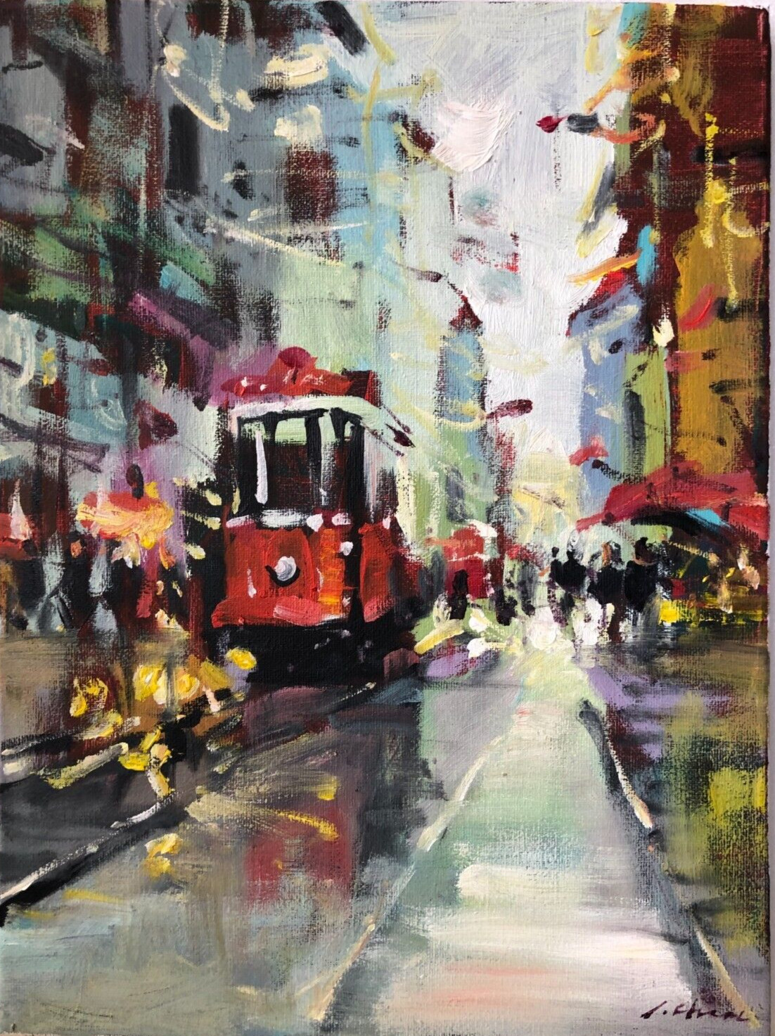 «Impression Istanbul» 30x40x1.6cm Öl auf Leinwand