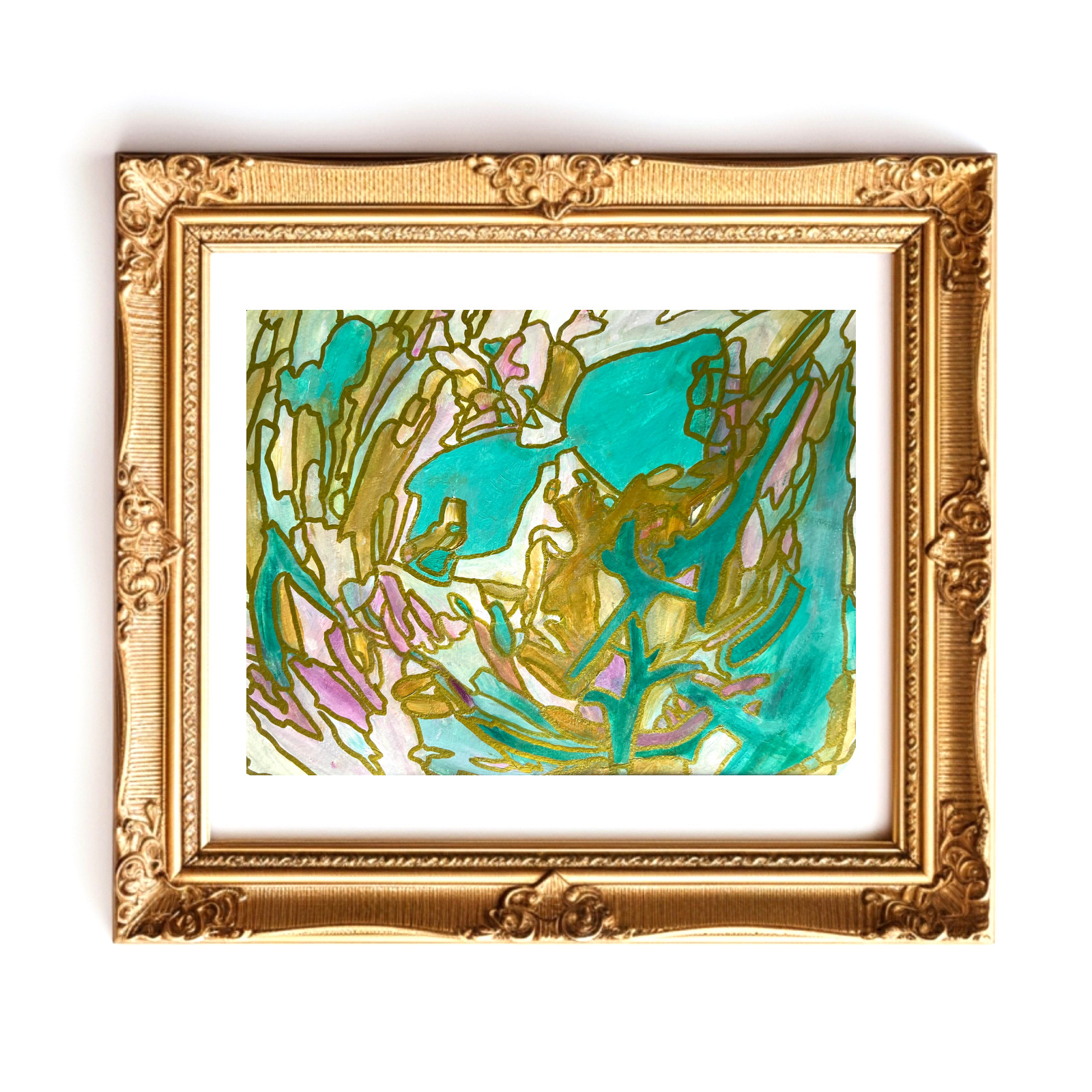 Painting Abstract Original Acrylic Matted 11×14 Modern Colorful Art Jimarieart