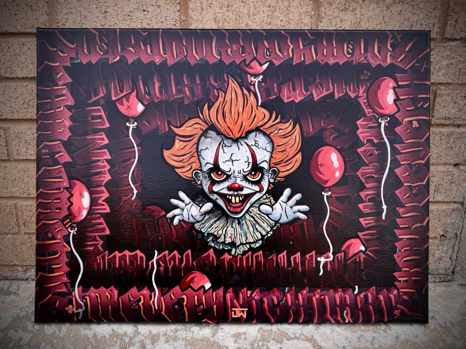 Original Art “We All Float Down Here” By Independent Artist 18 X 24 Canvas