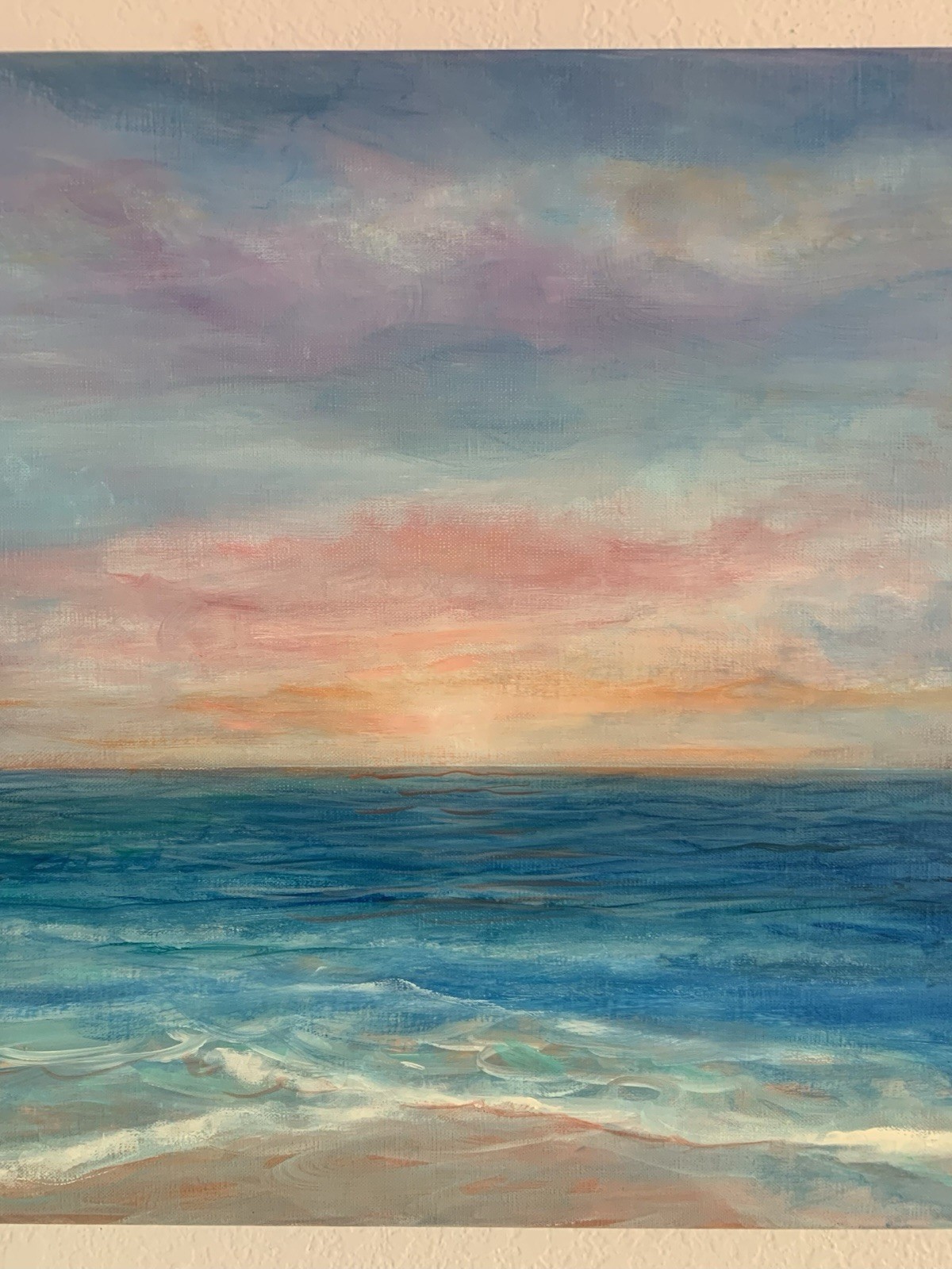Oil on Canvas Painting by Gina Vann Seascape 16 in. x 20 in. Large Unframed 2026