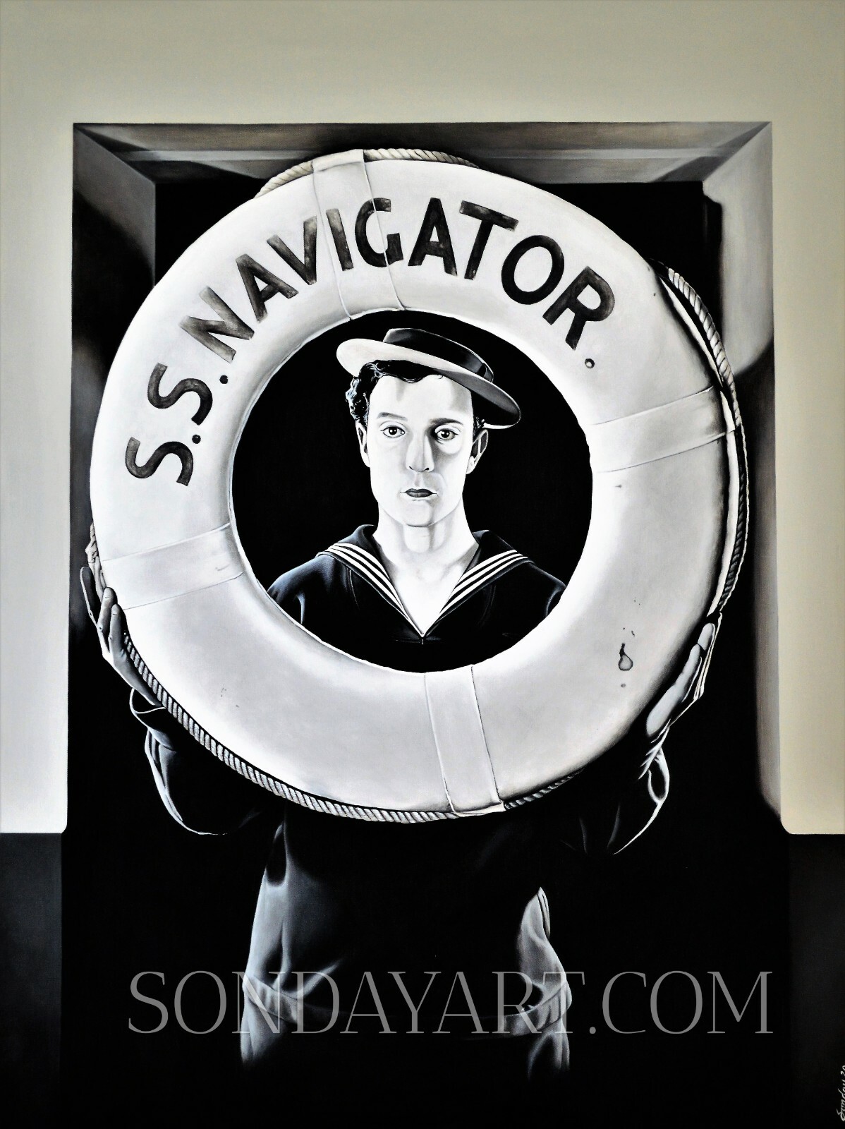 Buster Keaton Original Painting by Joseph Sonday