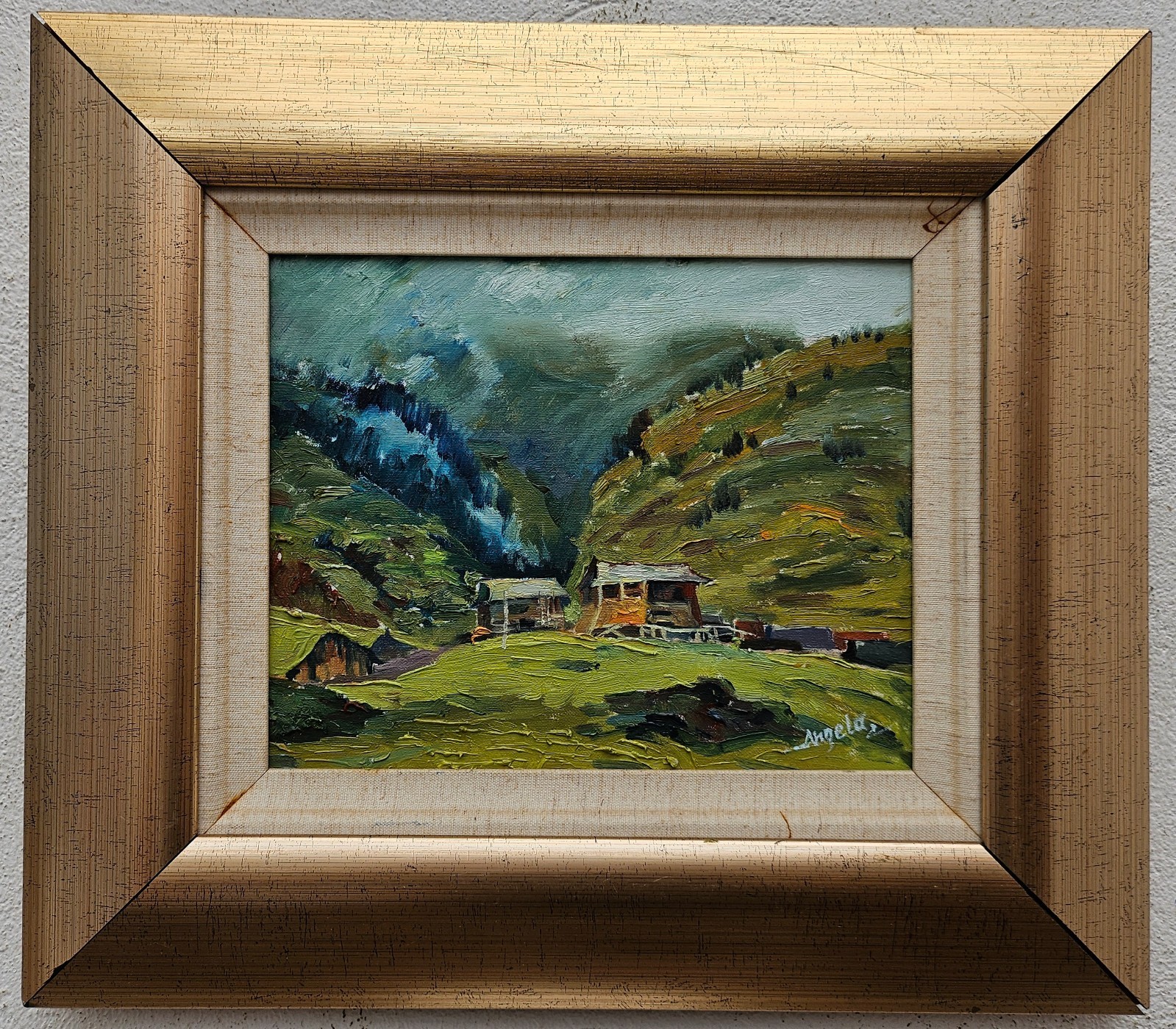 No.: 691 oil painting with frame painting oil painting landscape mountains city nature