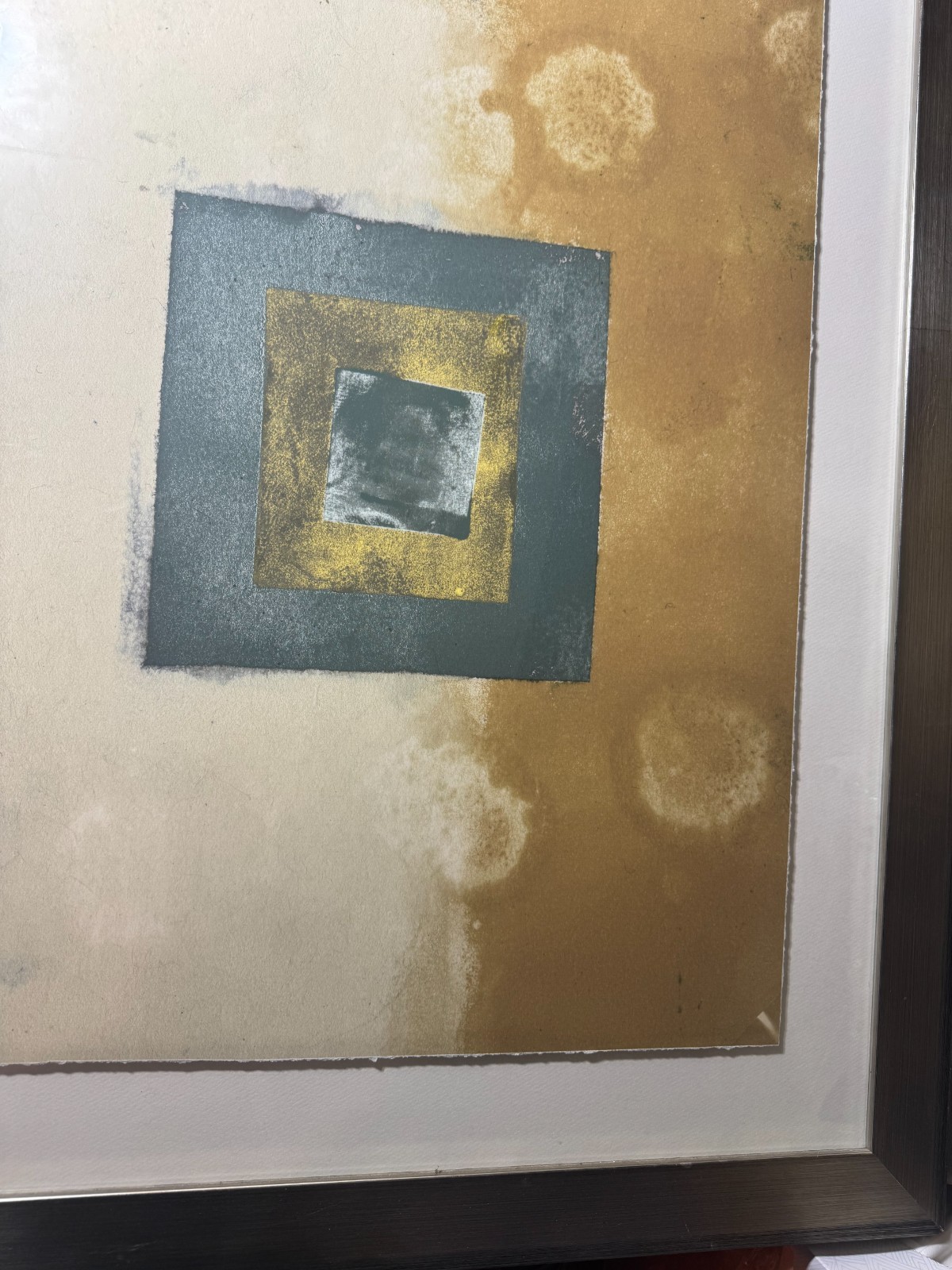 Large «Dabble 1 – An Abstract Geometric Scene» Oil Painting – Framed