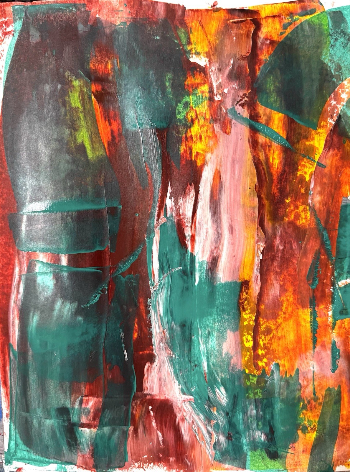Original Abstract Expressionism 9×12 Color Study 5 Handmade Unique Signed Art