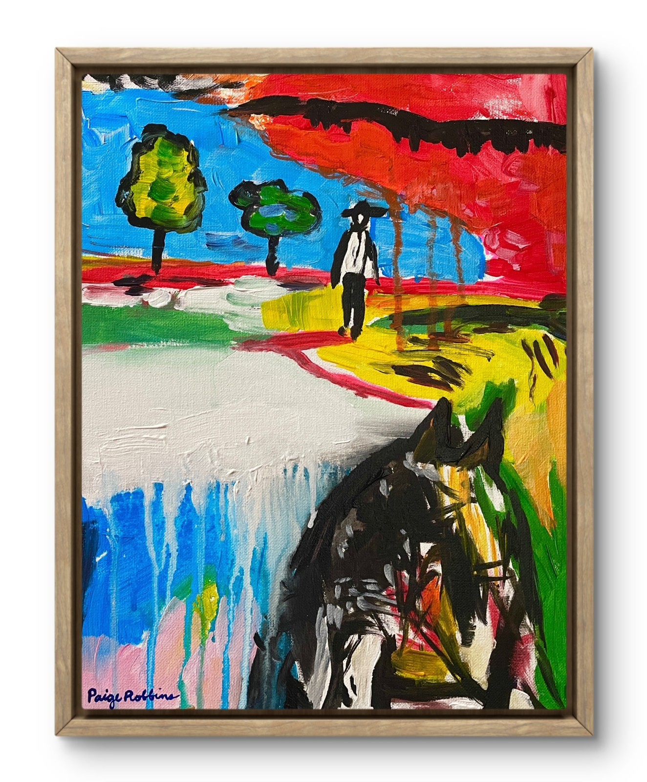 Abstract Expressionism Cowboy Horse 11×14 Western Canvas Painting