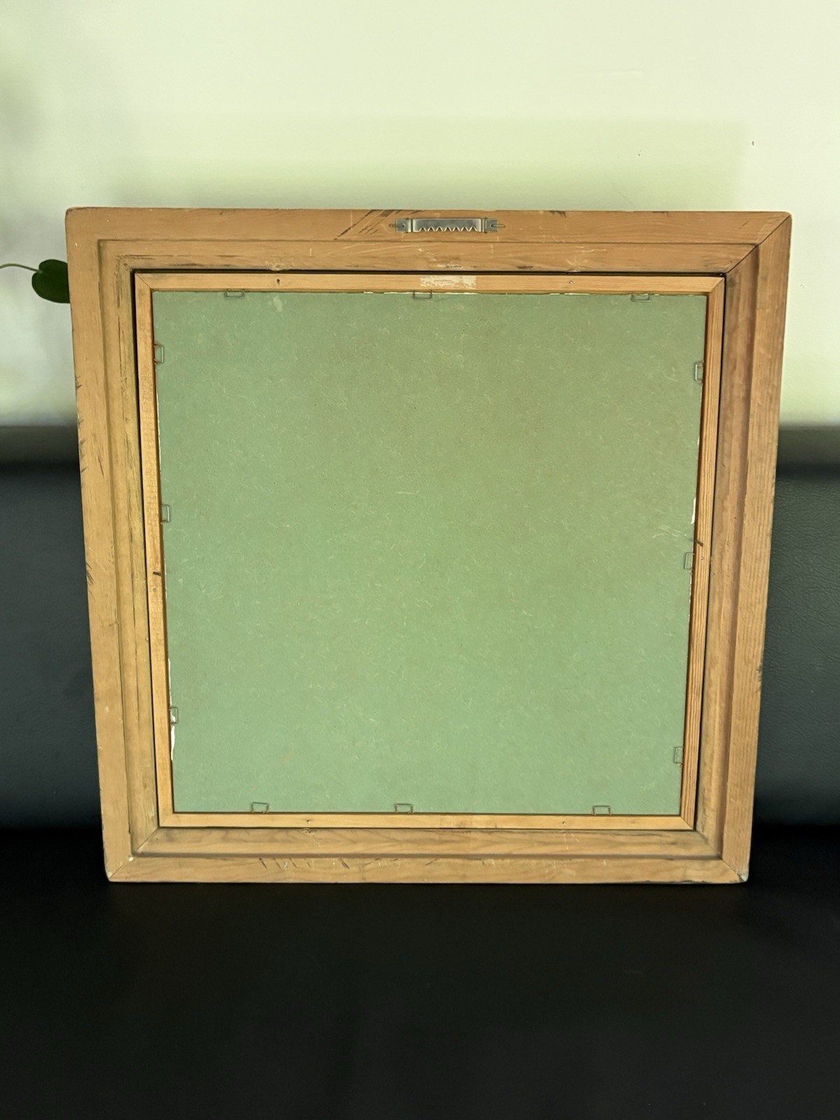 Vintage MCM Impasto Framed Painting Houses on Water Brittini 19” X 19”