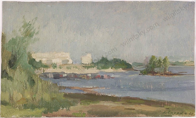 Arkadi Soroka (1921-2010) «Riverscape», Oil Painting, 1960s (1)