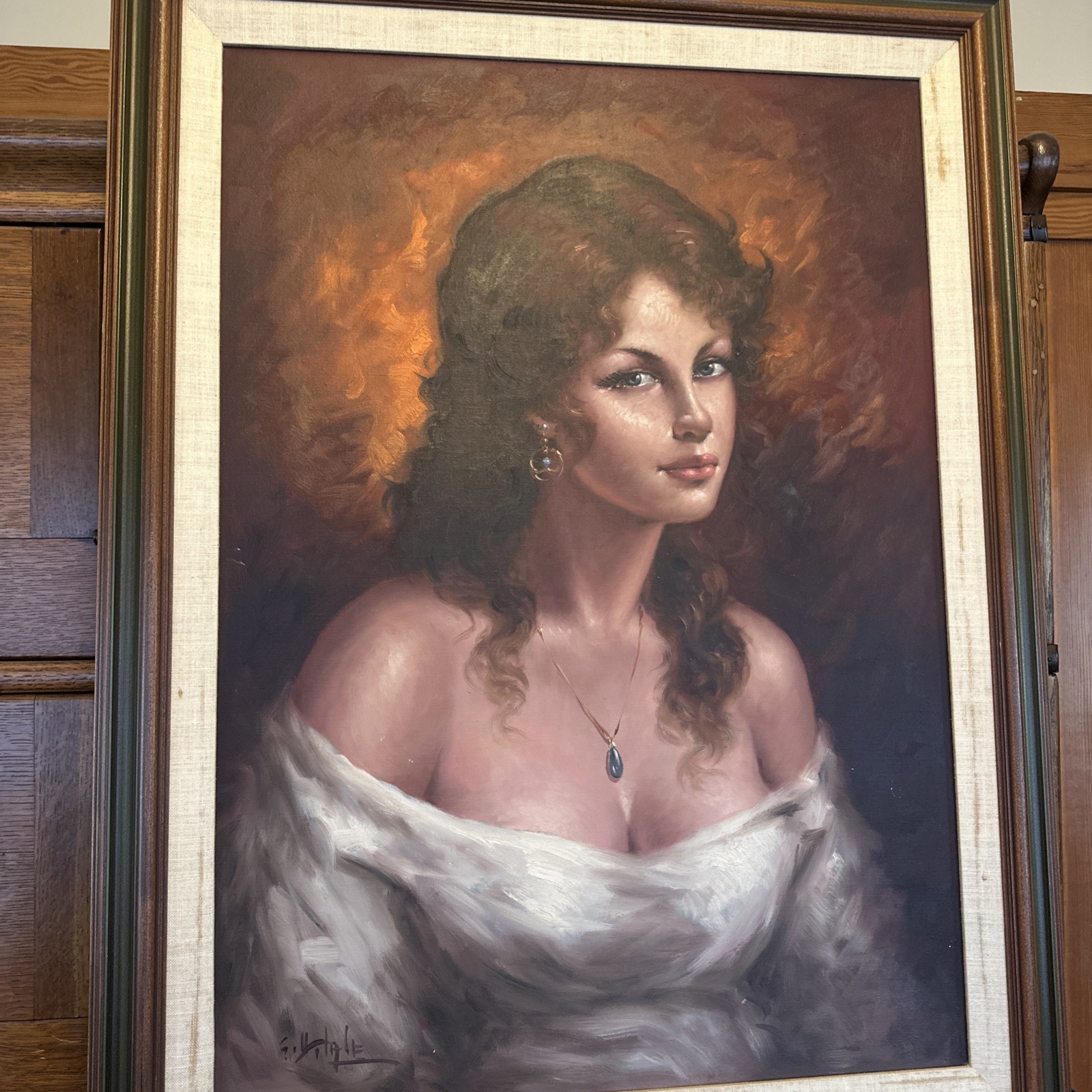 Magnificent Gaetano Vitale Oil Painting Italian Female. Smiling Eyes FREESHIP
