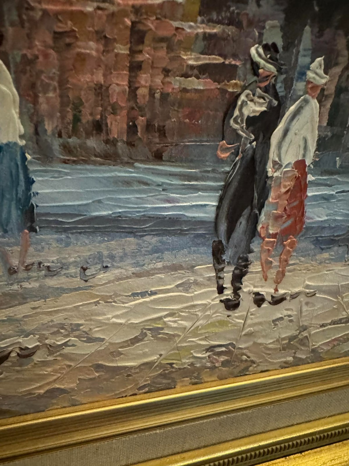 Caroline C. Burnett original Oil Painting Moulin Rouge Paris 24×20″ Vintage