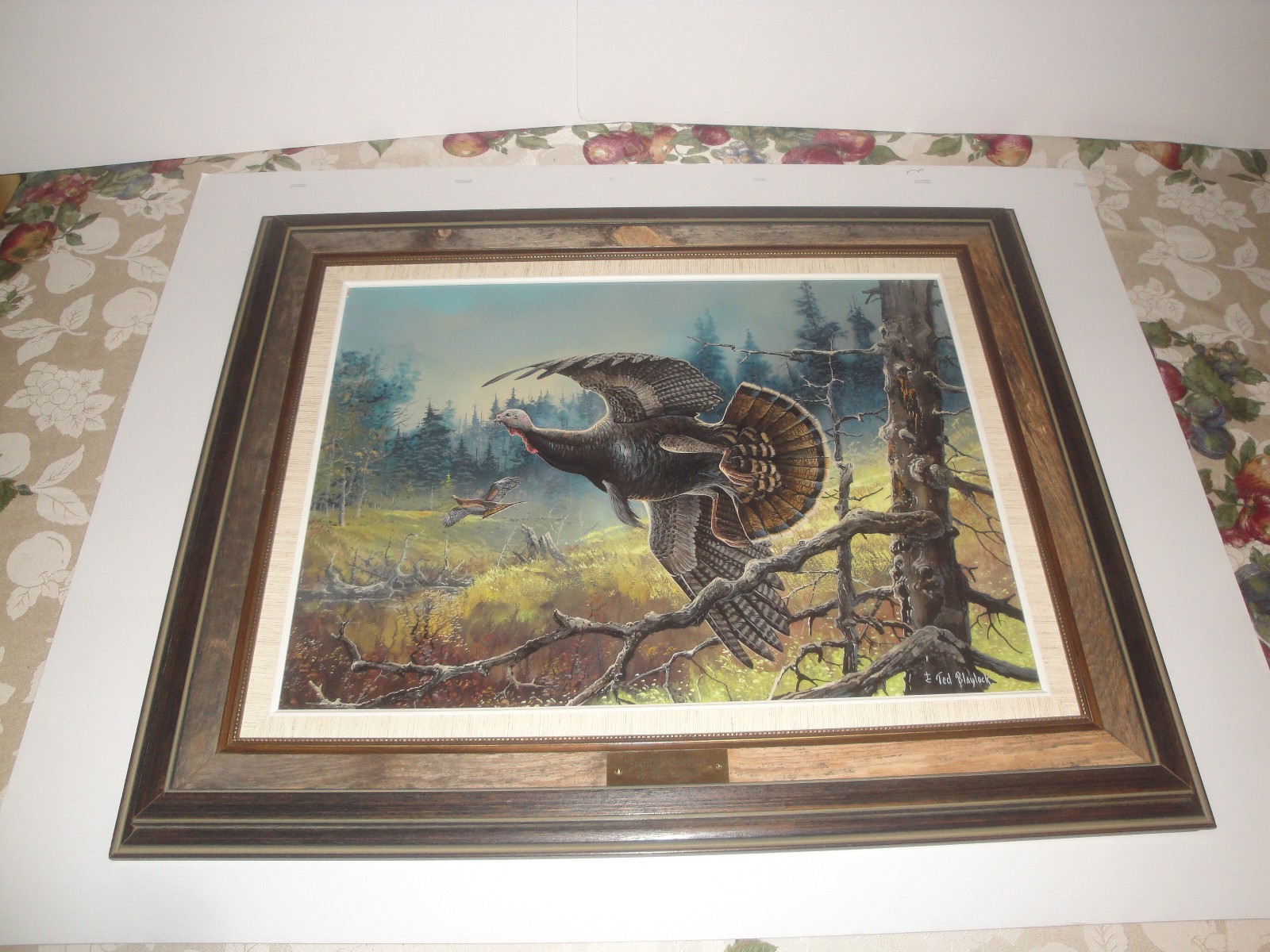 Ted Blaylock Original Oil Painting On Board Turkeys «Startled Gobblers» LOOK!