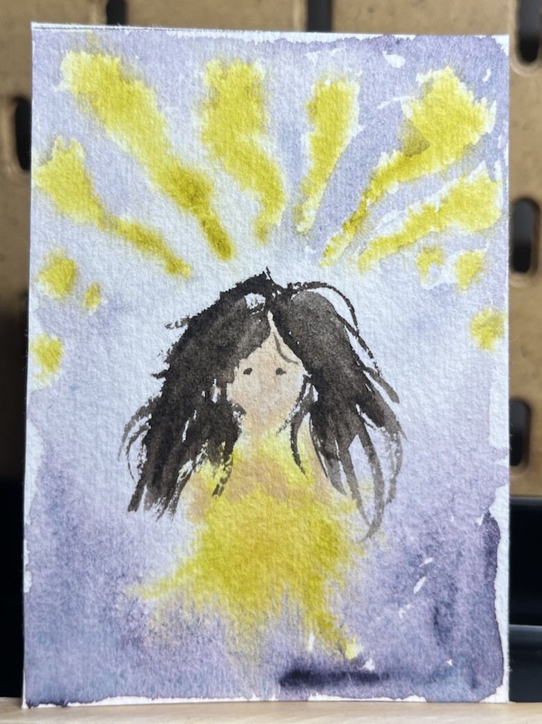 ACEO Original Art Card Watercolor Painting Whimsy Magic Myths annesartdesigns