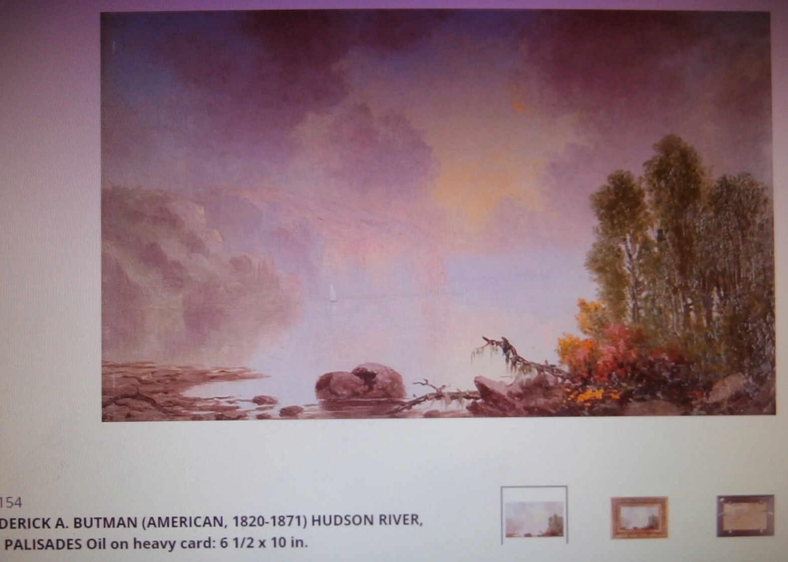 1860s Artist SIGNED «FB» 19th C. PAINTING Frederick Butman ROCKY MOUNTAIN SCHOOL
