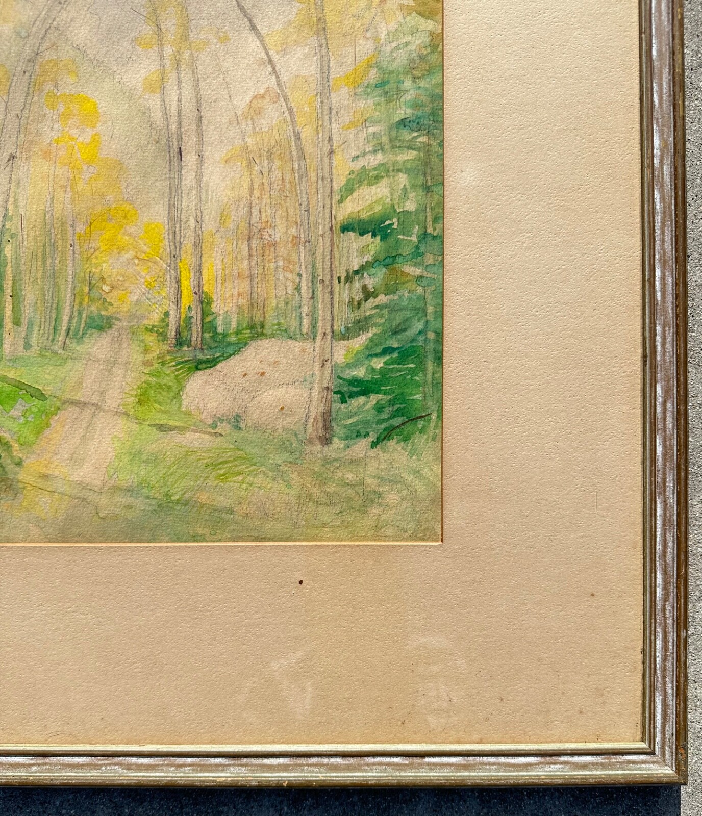 Bert G. Phillips (1868–1956) Watercolor Aspen Forest Path Scene Painting
