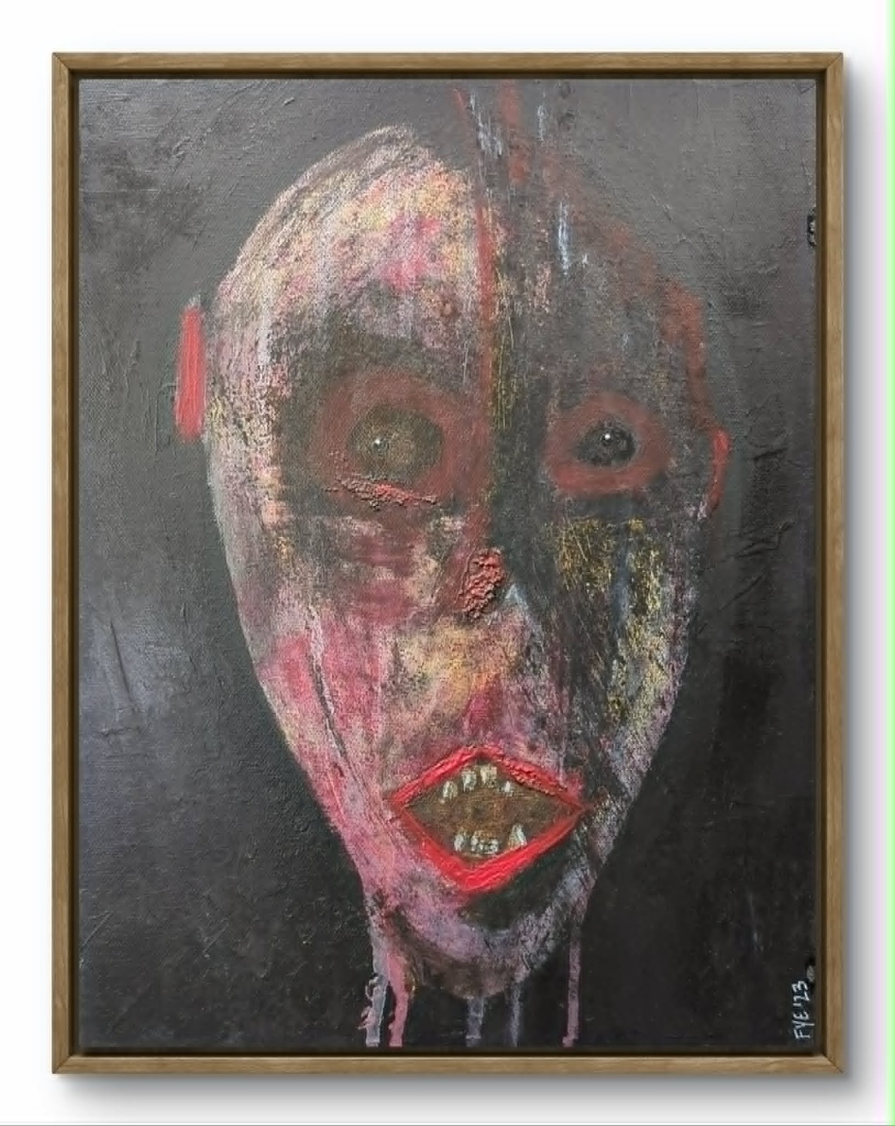 Original Dark Gothic Portrait Painting 11×14 «Eclipse of Hope» Wall Art