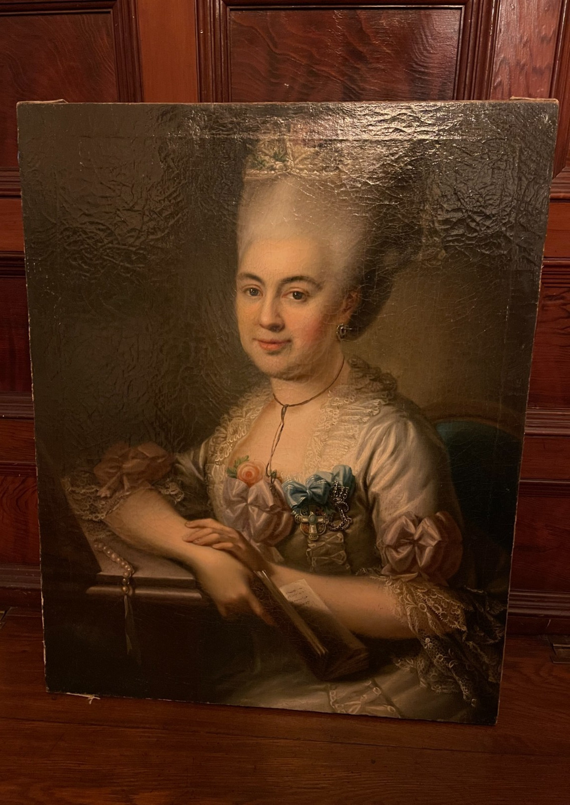 18thC Antique Portrait Painting Of An Aristocratic Woman – Continental Painting