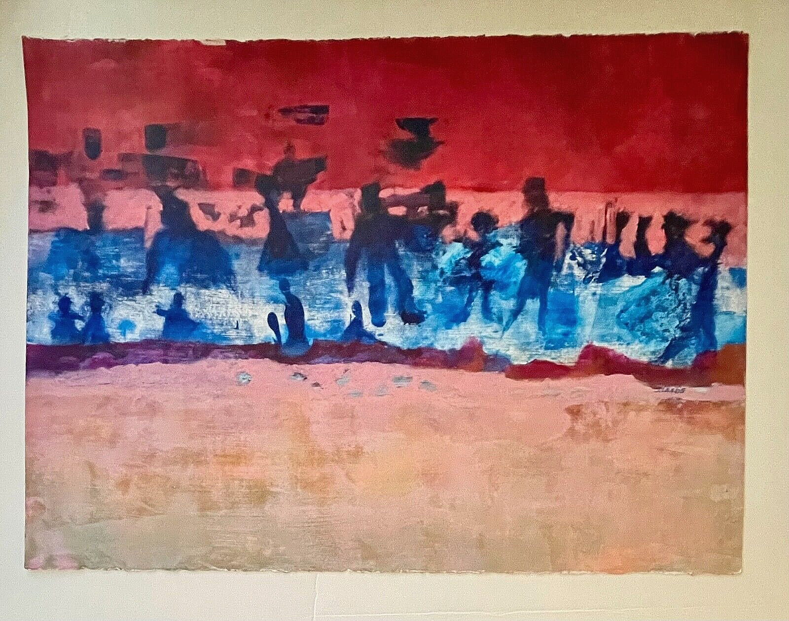 Original Signed INGRID LEEDS Acrylic Painting «ACR ON STONEHENGE» NASA Artist