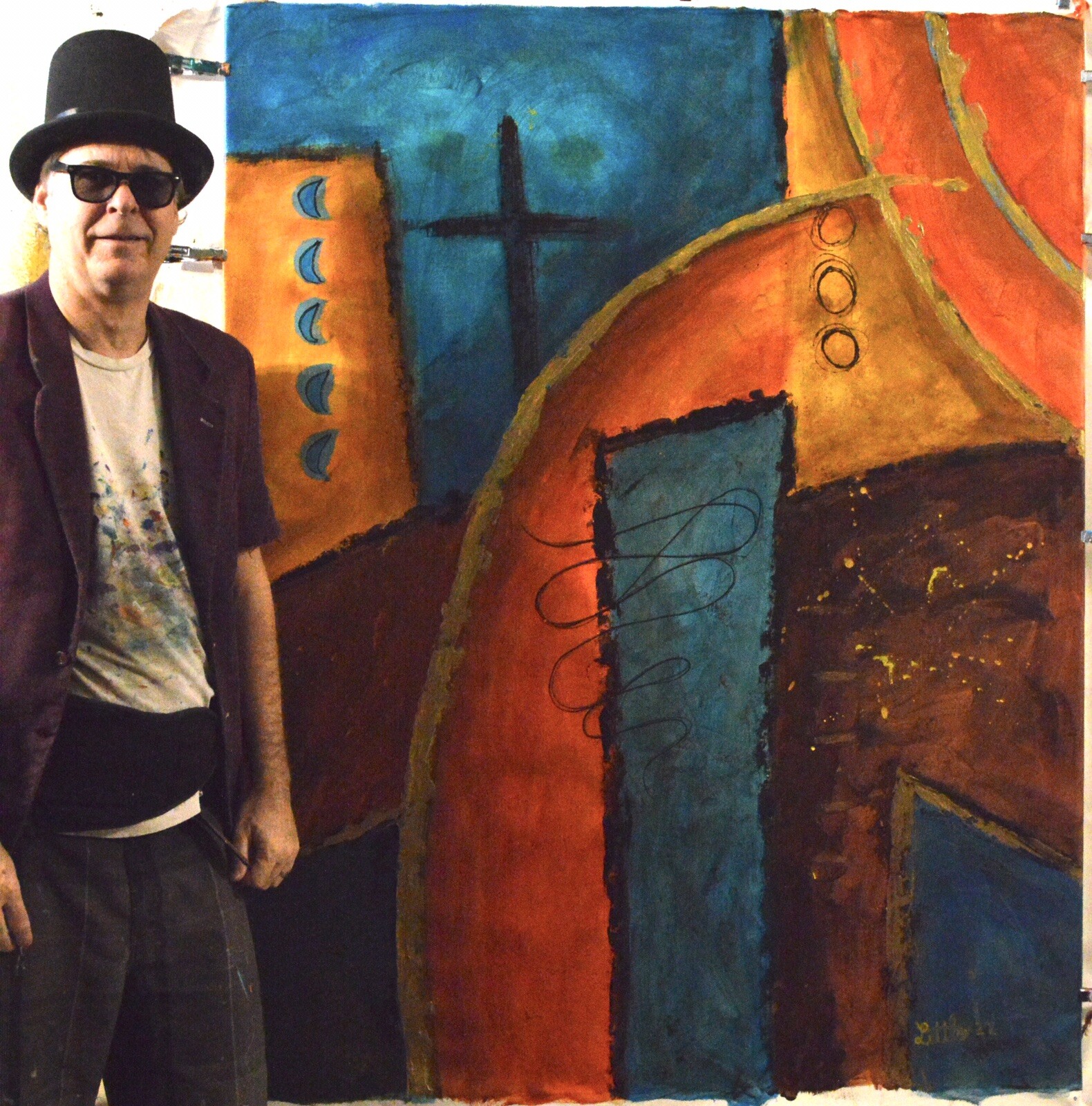 Mark Little original,painting,60”x48”Acrylic,Abstract,48,36,extra Large,Giant,XL