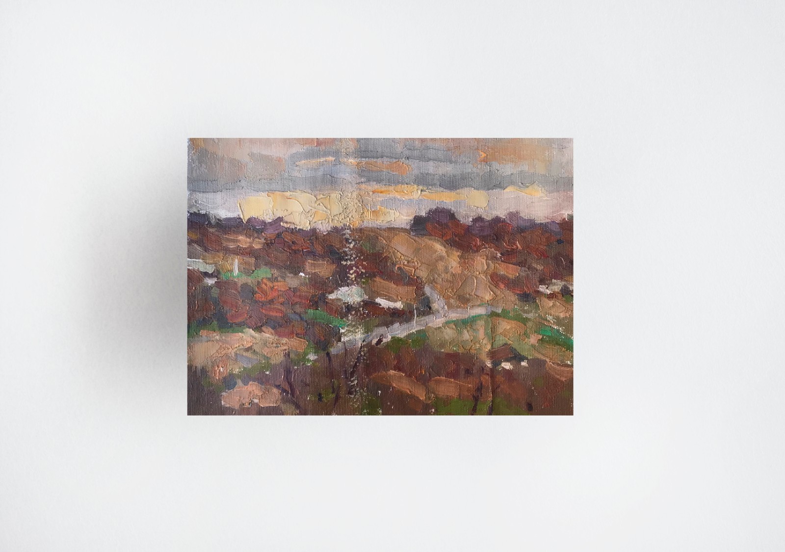 Oil painting Sunset Ukrainian painter canvas Unframed original Decor landscape