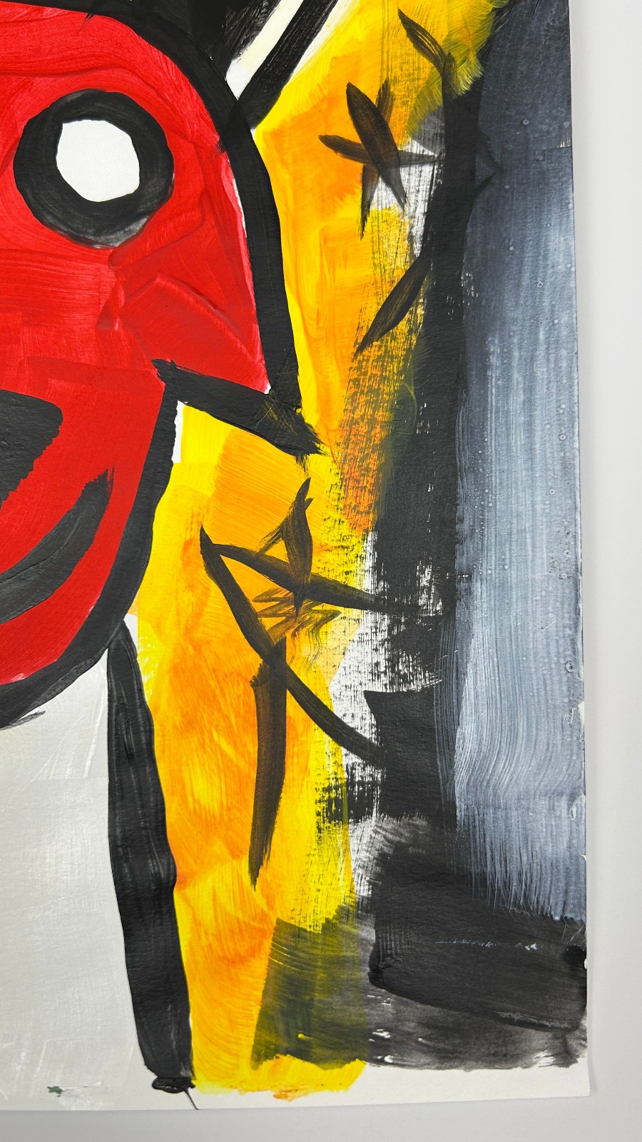 Original Expressionist Red Dog Modern Home Decor Signed STerling Paper 11×14