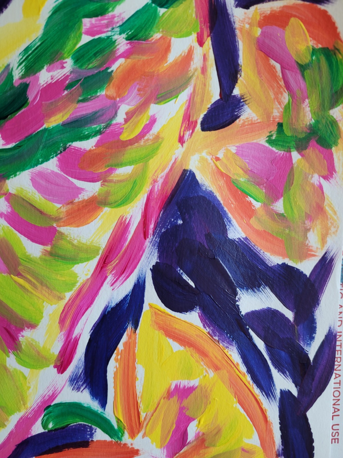 MONA VIVAR 11 x 14 Colorful Abstract Garden Plants Original Art Painting