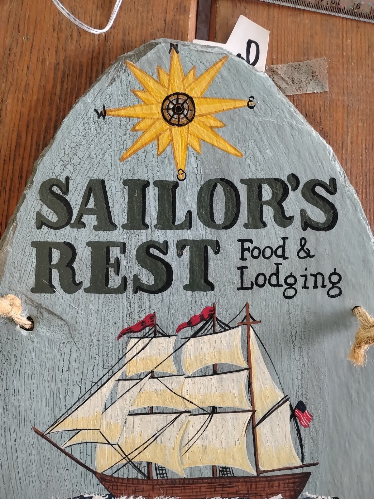 GAIL FROBEL Painting On Slate THROUGH THE STORMS OF LIFE…. 7.8”x 9”